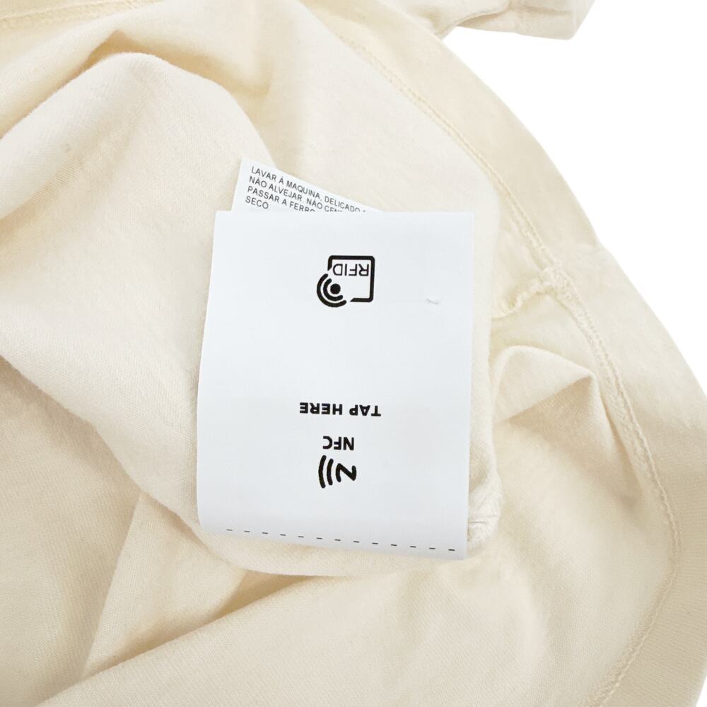 GOLDEN GOOSE Aged White Cotton Tee with Print & Embroidery M - Picture 8 of 10